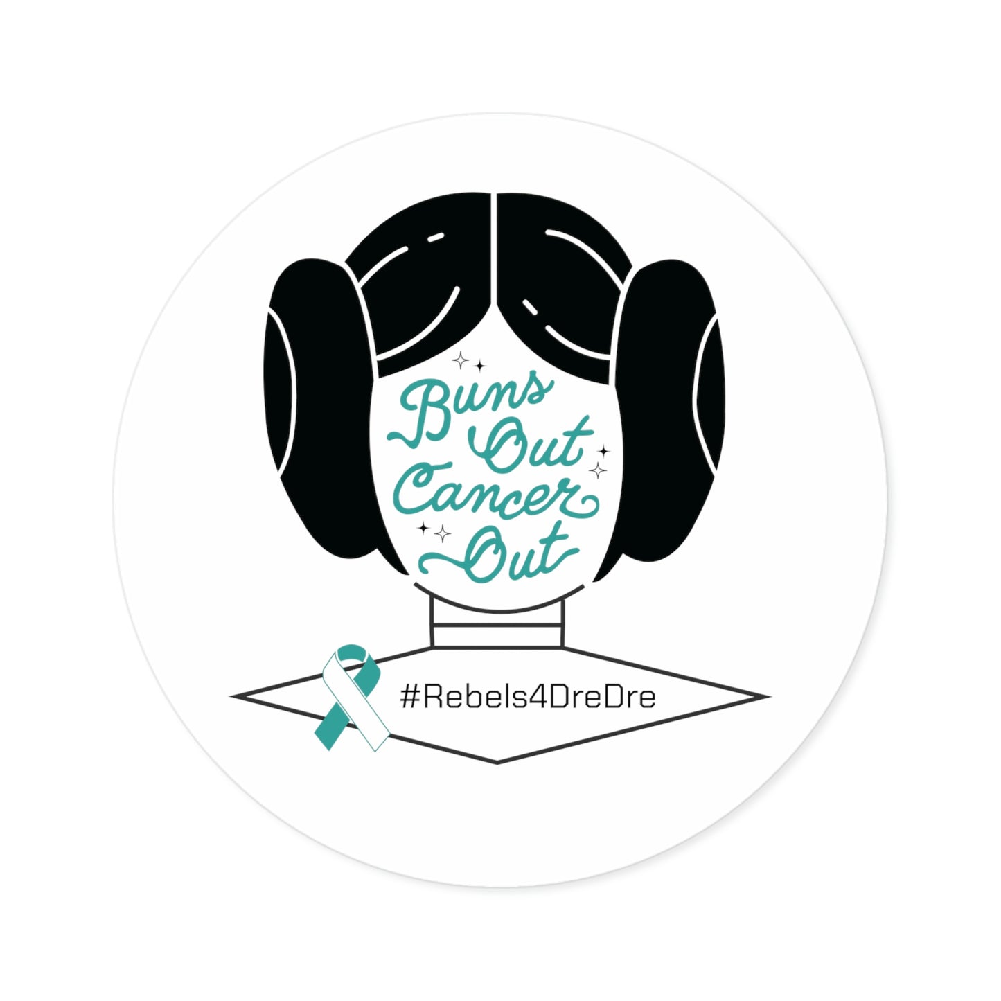 Round Stickers, Indoor\Outdoor (White/Teal)
