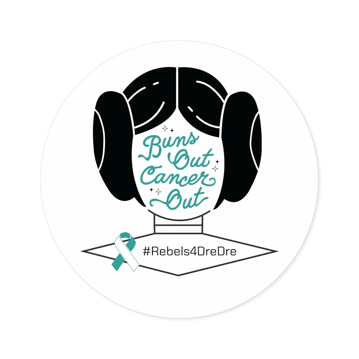 Round Stickers, Indoor\Outdoor (White/Teal)