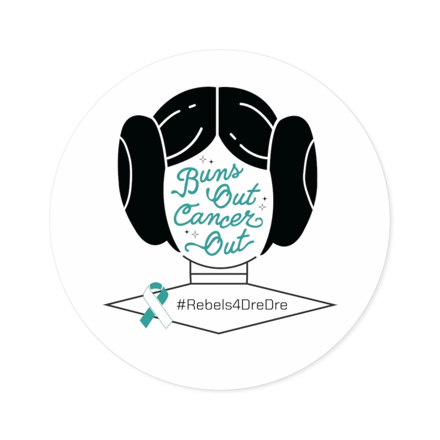 Round Stickers, Indoor\Outdoor (White/Teal)