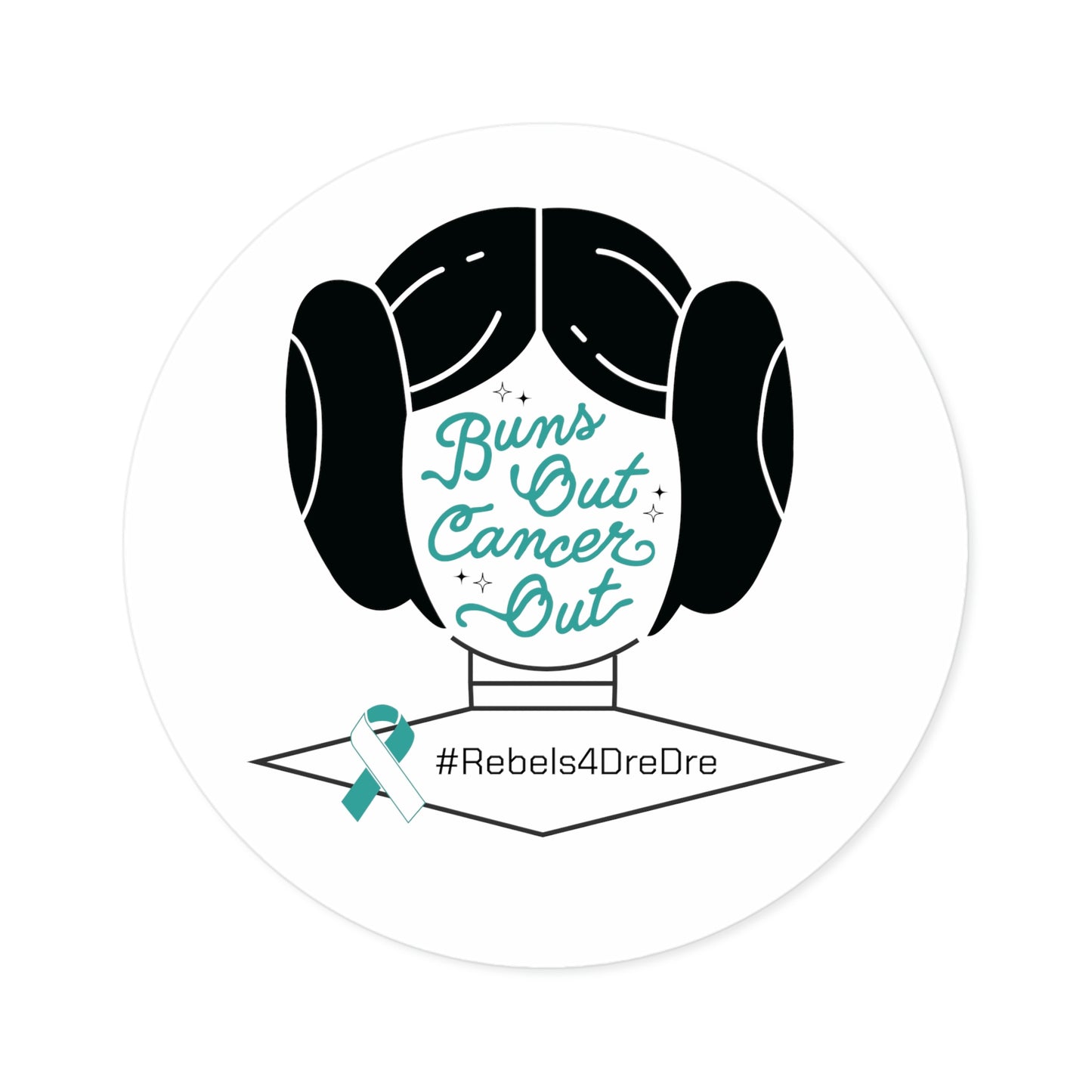 Round Stickers, Indoor\Outdoor (White/Teal)